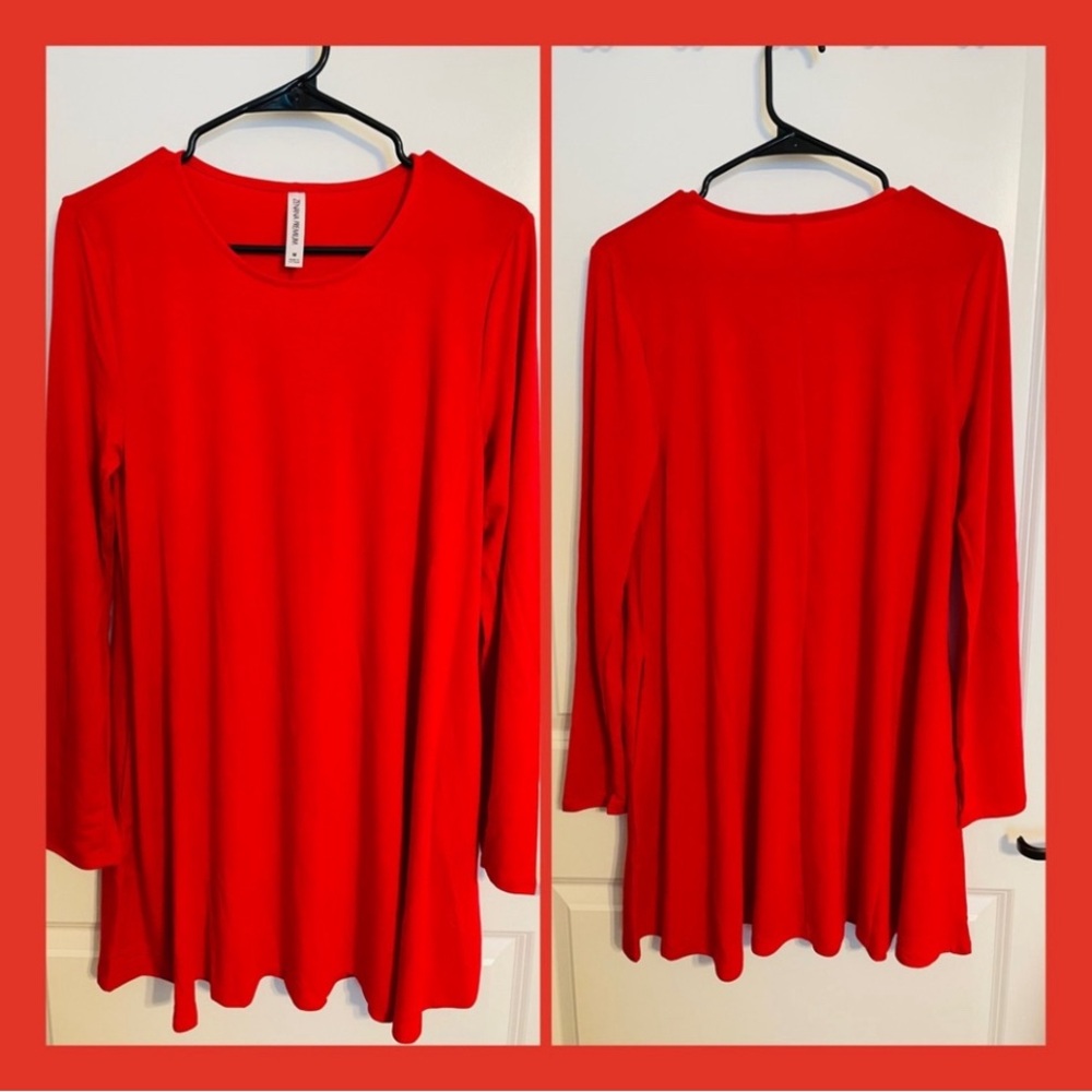 LONG SLEEVE TUNIC / MINI DRESS WITH SIDE POCKETS.